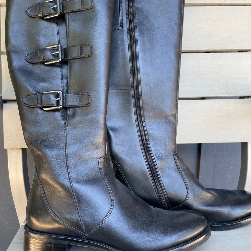 ECCO WOMEN'S HOBART BLACK BUCKLE BOOT SIZE 9